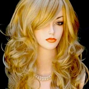 Curly blonde wig